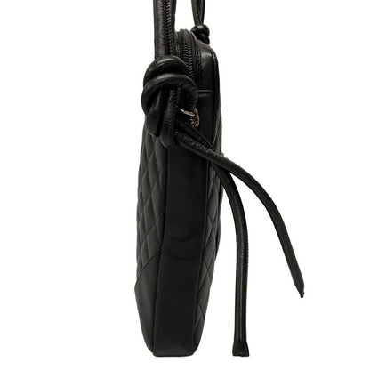 Chanel Shoulder Bag Cambon Line Medium Pochette A25178 Black Silver Hardware