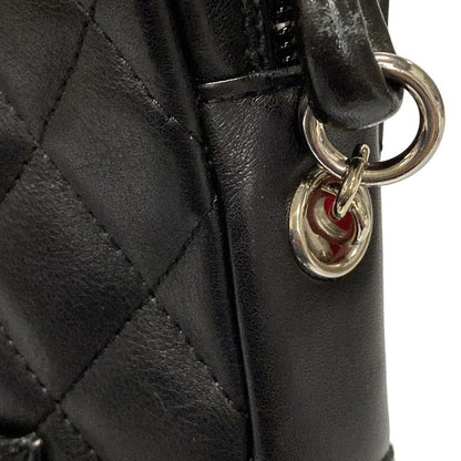 Chanel Shoulder Bag Cambon Line Medium Pochette A25178 Black Silver Hardware