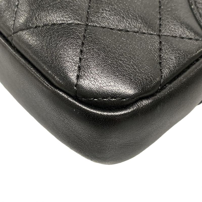 Chanel Shoulder Bag Cambon Line Medium Pochette A25178 Black Silver Hardware