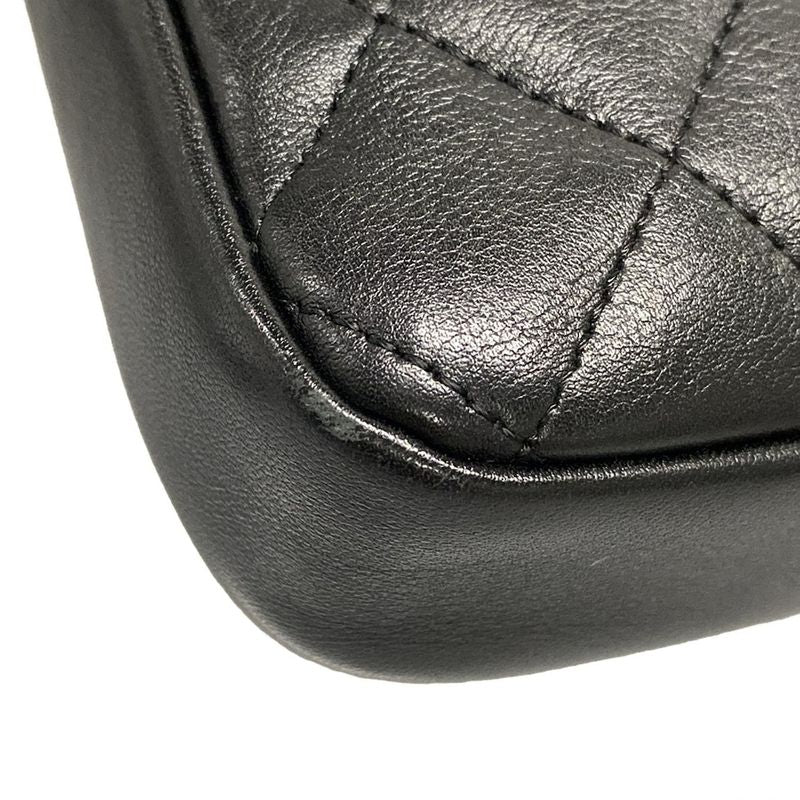 Chanel Shoulder Bag Cambon Line Medium Pochette A25178 Black Silver Hardware