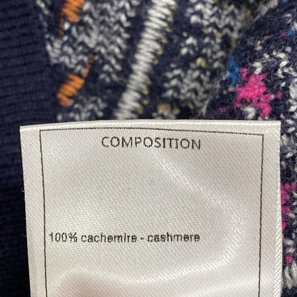 Chanel Cardigan Size 40 M Women's P71599 Black X Pink X Multi Rhinestones