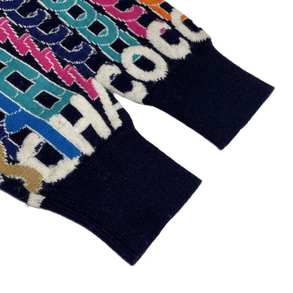 Chanel Cardigan Size 40 M Women's P71599 Black X Pink X Multi Rhinestones