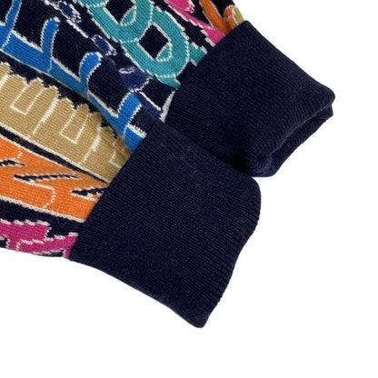 Chanel Cardigan Size 40 M Women's P71599 Black X Pink X Multi Rhinestones