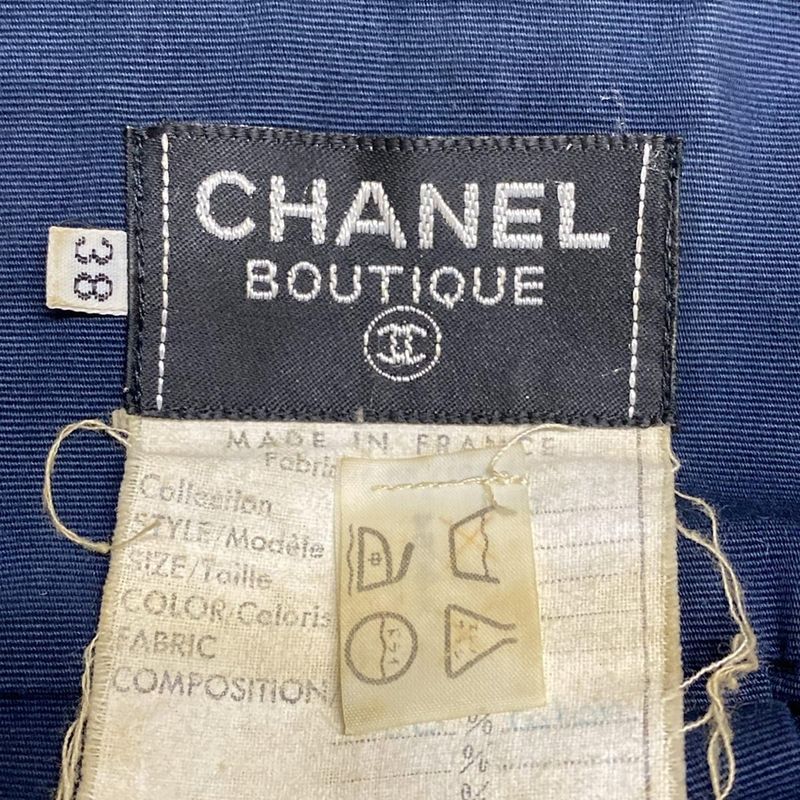 Chanel Dress Size 38 M Women's Navy Cotton