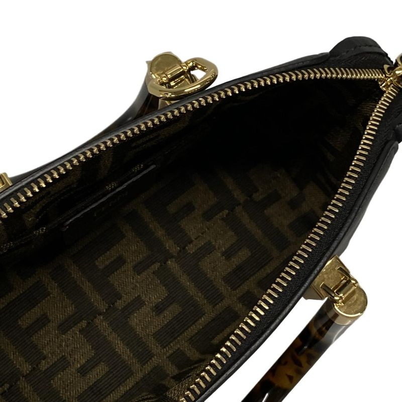 Fendi Handbag Mini By The Way 8bs067 Black Leather