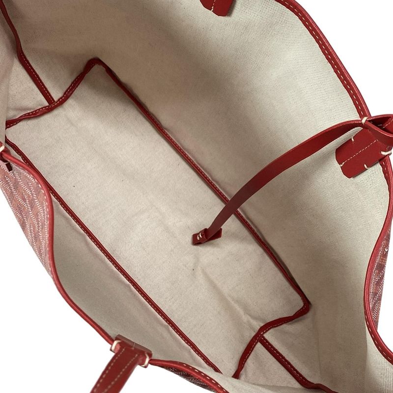 Goyard Saint Louis PM Red Leather Tote Bag
