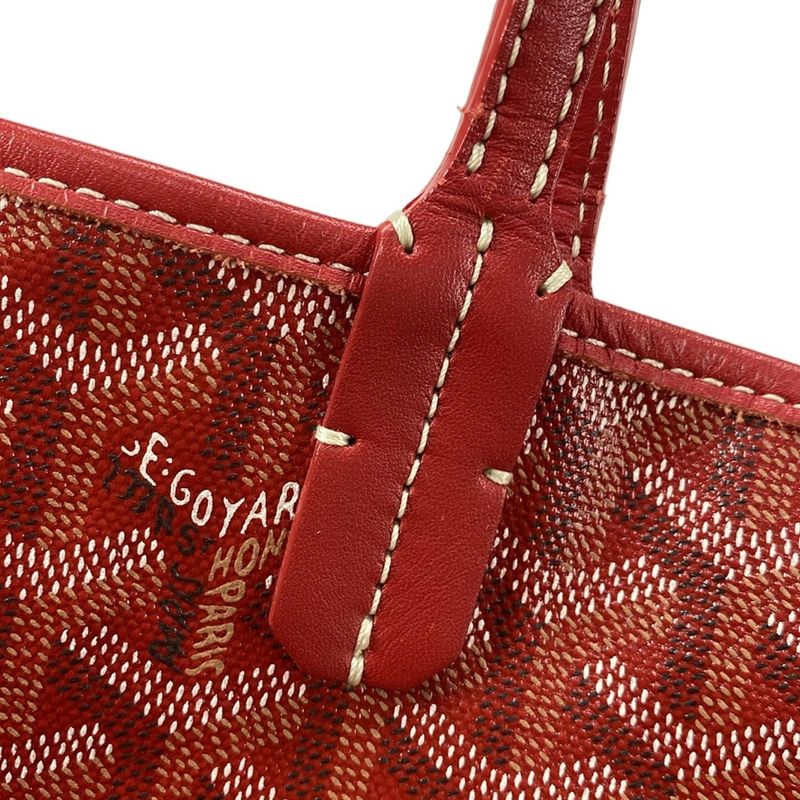 Goyard Saint Louis PM Red Leather Tote Bag