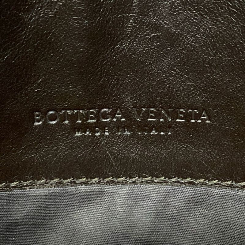 Bottega Veneta Intrecciato Shoulder Bag 161623 Dark Brown Leather