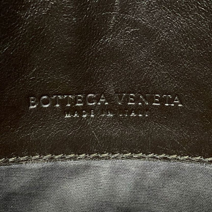 Bottega Veneta Intrecciato Shoulder Bag 161623 Dark Brown Leather