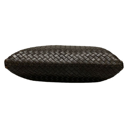Bottega Veneta Intrecciato Shoulder Bag 161623 Dark Brown Leather