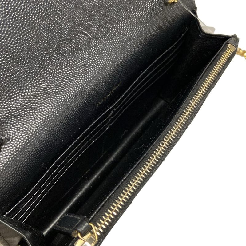 Saint Laurent Paris Wallet Monogram Saint Laurent Envelope 393953 Black Chain