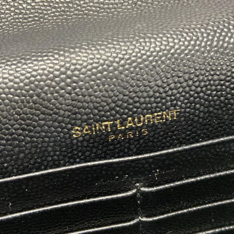 Saint Laurent Paris Wallet Monogram Saint Laurent Envelope 393953 Black Chain