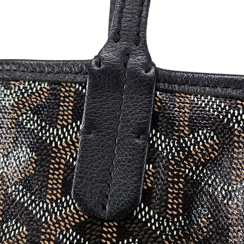 Goyard Tote Bag Saint Louis PM Black Leather