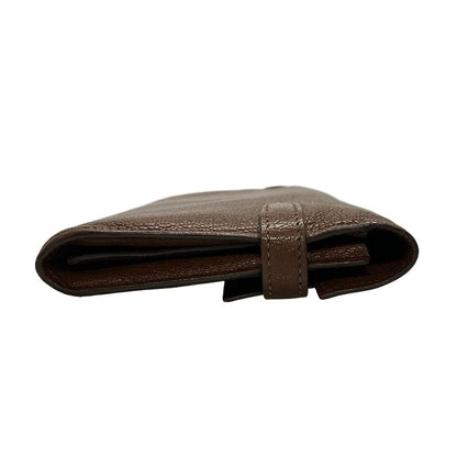 Hermes Kelly Wallet Long Brown Silver Hardware