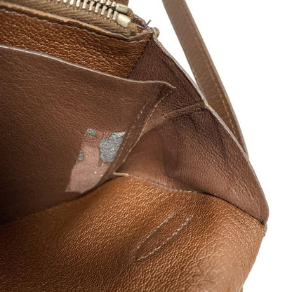 Hermes Kelly Wallet Long Brown Silver Hardware