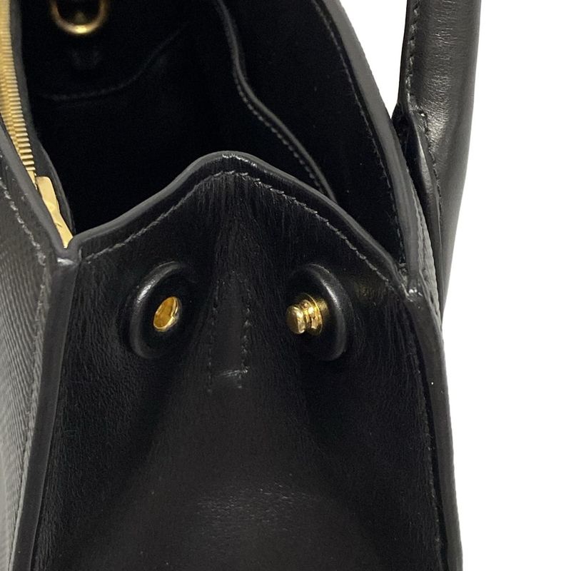 Prada Tote Bag Monochrome Bag Black Leather