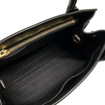 Prada Tote Bag Monochrome Bag Black Leather