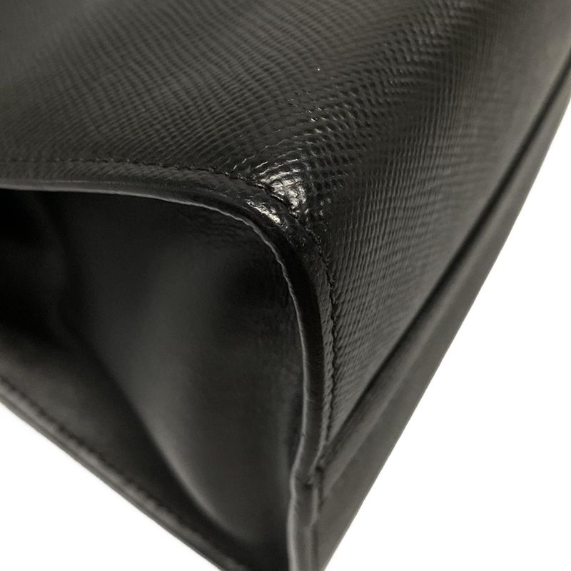 Prada Tote Bag Monochrome Bag Black Leather