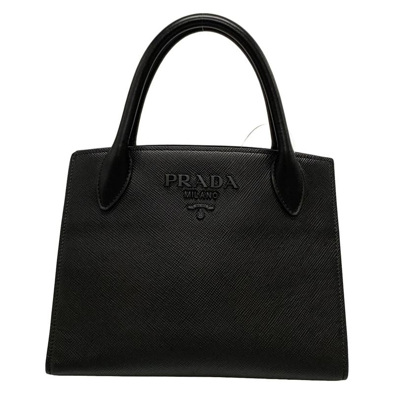 Prada Tote Bag Monochrome Bag Black Leather