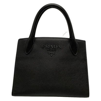 Prada Tote Bag Monochrome Bag Black Leather