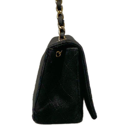Chanel Shoulder Bag Mini Matelasse Black Chain Shoulder/gold Hardware