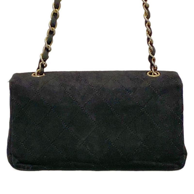 Chanel Shoulder Bag Mini Matelasse Black Chain Shoulder/gold Hardware