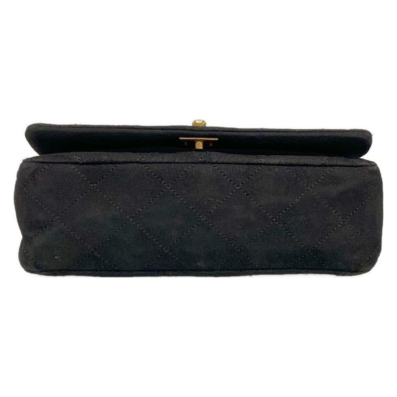 Chanel Shoulder Bag Mini Matelasse Black Chain Shoulder/gold Hardware