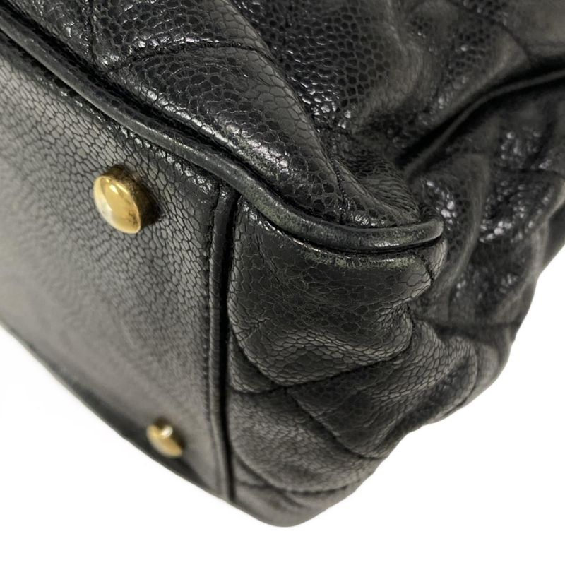Chanel Tote Bag Shiva / Matelasse Black Chain Shoulder / Vintage Gold Hardware