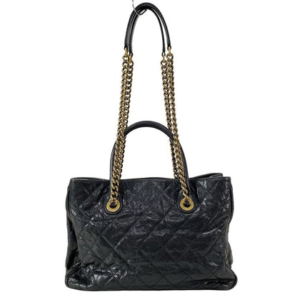 Chanel Tote Bag Shiva / Matelasse Black Chain Shoulder / Vintage Gold Hardware