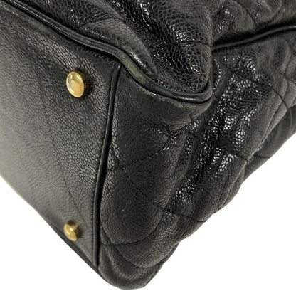Chanel Tote Bag Shiva / Matelasse Black Chain Shoulder / Vintage Gold Hardware