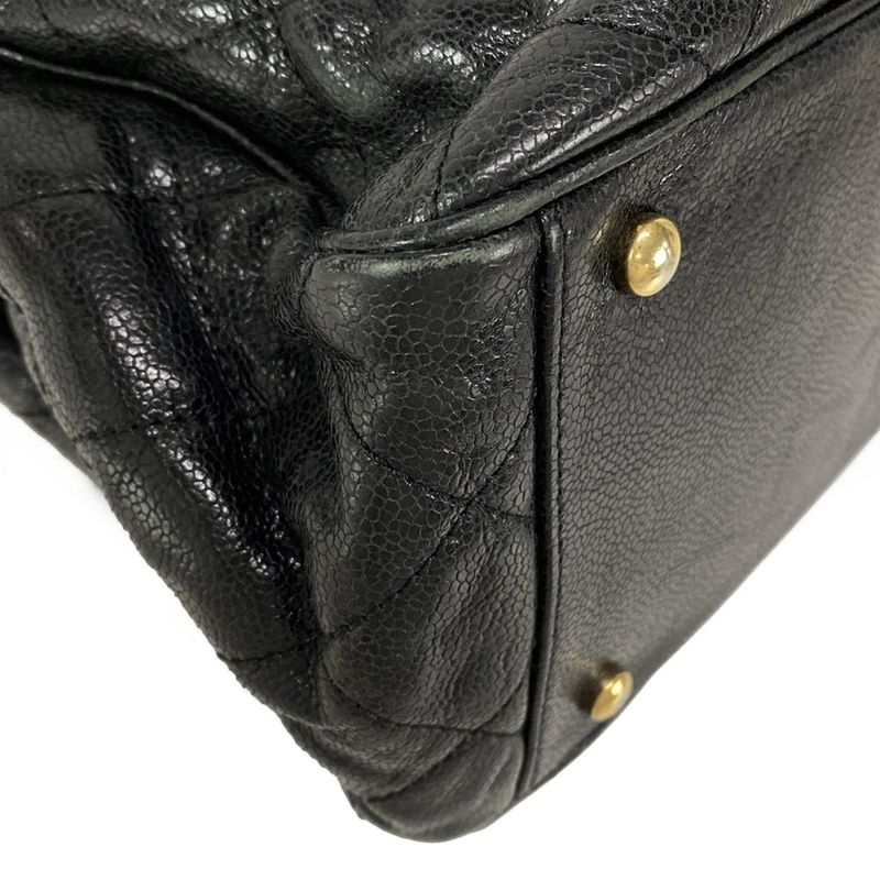 Chanel Tote Bag Shiva / Matelasse Black Chain Shoulder / Vintage Gold Hardware