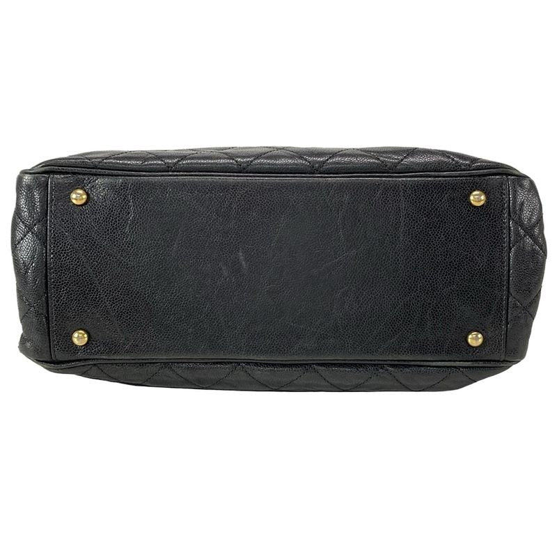 Chanel Tote Bag Shiva / Matelasse Black Chain Shoulder / Vintage Gold Hardware