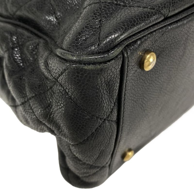 Chanel Tote Bag Shiva / Matelasse Black Chain Shoulder / Vintage Gold Hardware