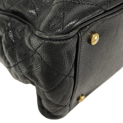 Chanel Tote Bag Shiva / Matelasse Black Chain Shoulder / Vintage Gold Hardware