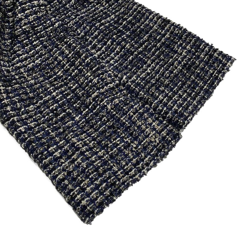 Chanel Jacket Size 40 M Women's P44672 Navy X White X Multi Tweed Wool
