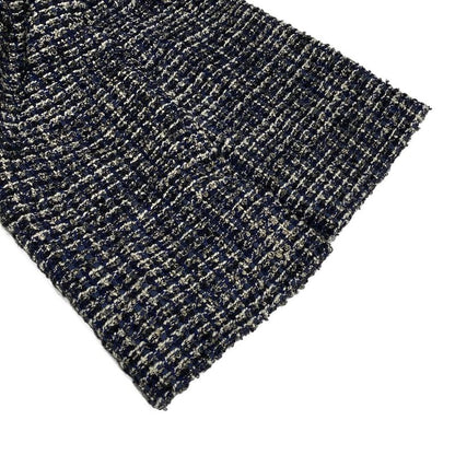 Chanel Jacket Size 40 M Women's P44672 Navy X White X Multi Tweed Wool