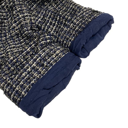 Chanel Jacket Size 40 M Women's P44672 Navy X White X Multi Tweed Wool