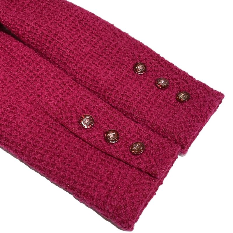 Chanel Jacket Size 36 S Women's P71724 Pink Tweed/lame/cropped/coco Button Wool