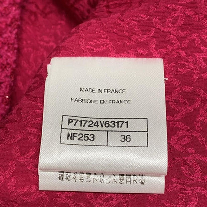 Chanel Jacket Size 36 S Women's P71724 Pink Tweed/lame/cropped/coco Button Wool
