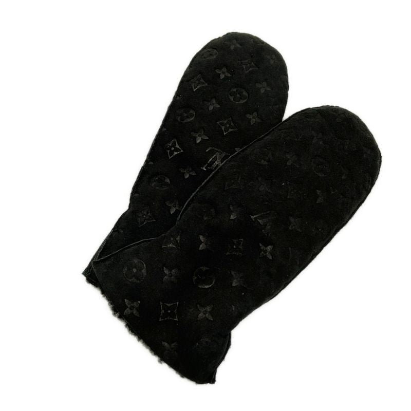 Louis Vuitton Gloves Women M76454 Black Monogram / Muff / Mitten Mouton