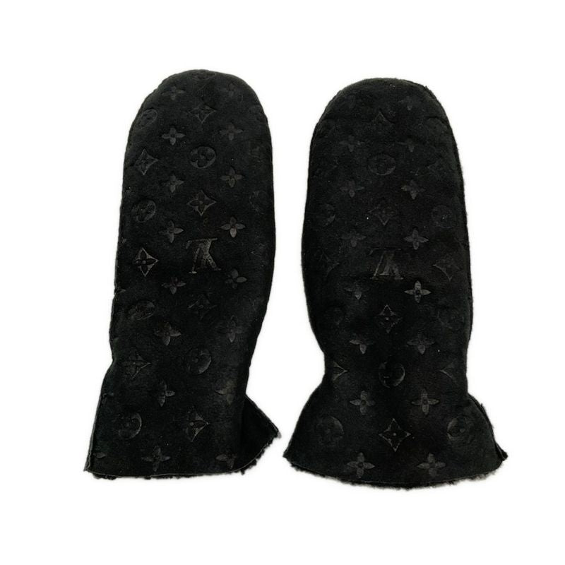 Louis Vuitton Gloves Women M76454 Black Monogram / Muff / Mitten Mouton
