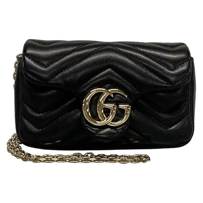Gucci GG Marmont Mini Shoulder Bag 841290 Black Chain Shoulder Leather