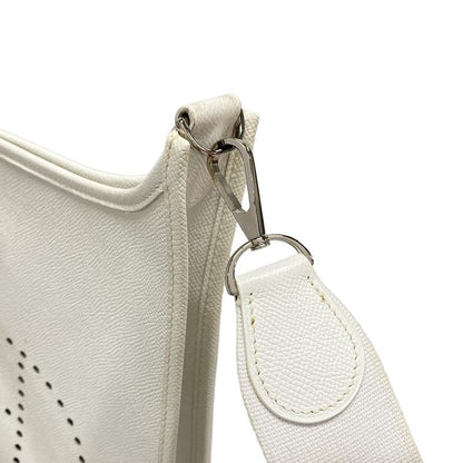Hermes Shoulder Bag Evelyndu PM White Silver Hardware