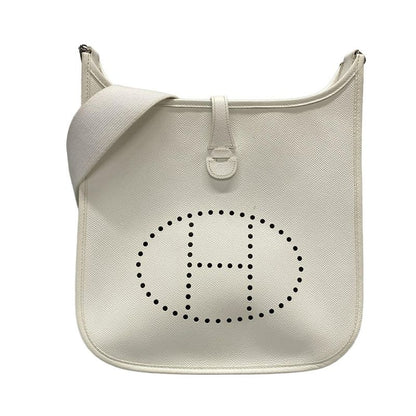 Hermes Shoulder Bag Evelyndu PM White Silver Hardware