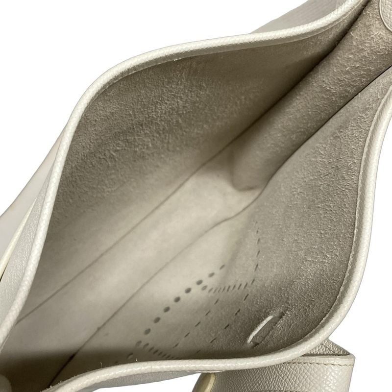 Hermes Shoulder Bag Evelyndu PM White Silver Hardware