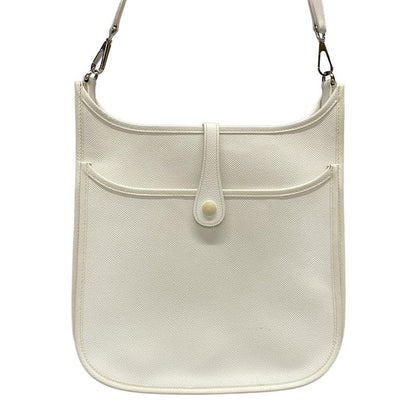 Hermes Shoulder Bag Evelyndu PM White Silver Hardware