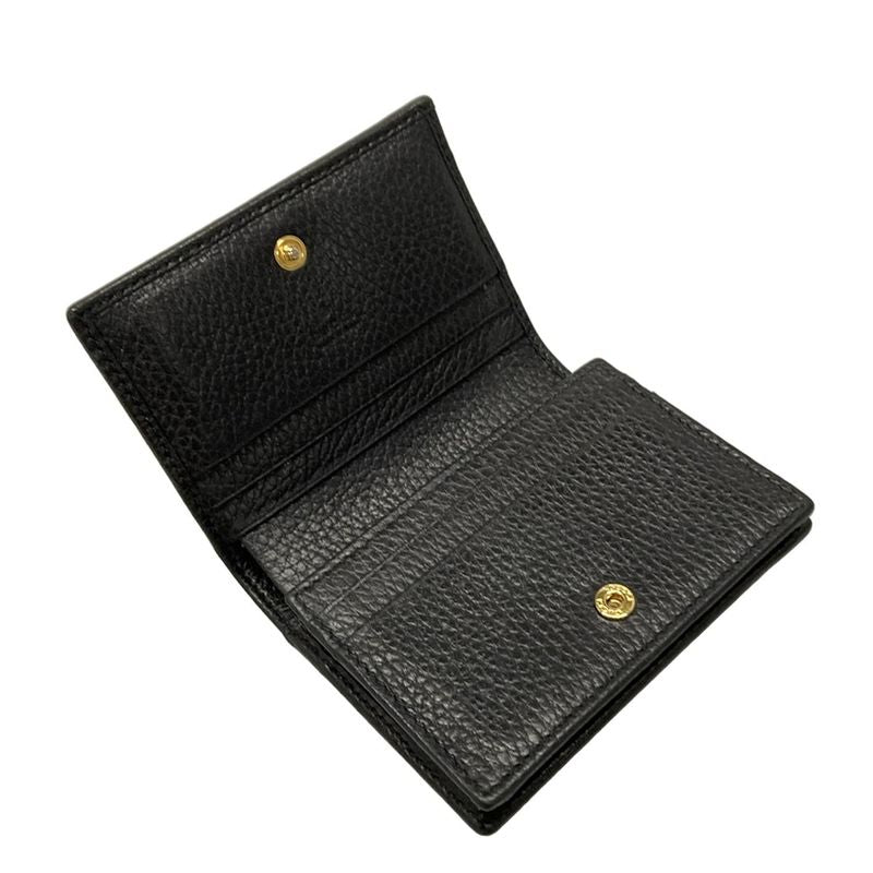 Gucci Double Authenticity Card Case Wallet/gg Marmont 456126 Black Leather