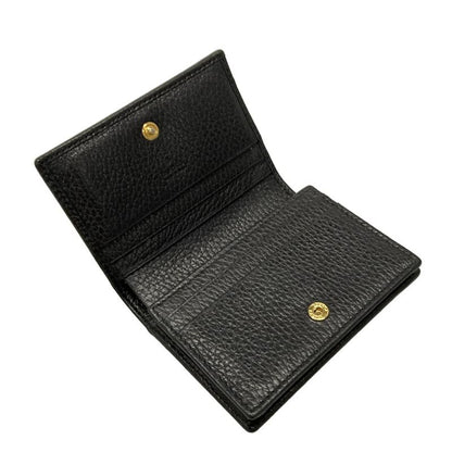 Gucci Double Authenticity Card Case Wallet/gg Marmont 456126 Black Leather