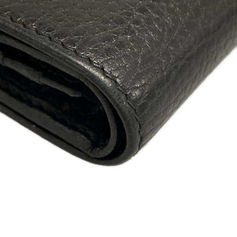 Gucci Double Authenticity Card Case Wallet/gg Marmont 456126 Black Leather