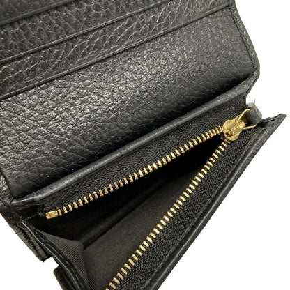 Gucci Double Authenticity Card Case Wallet/gg Marmont 456126 Black Leather